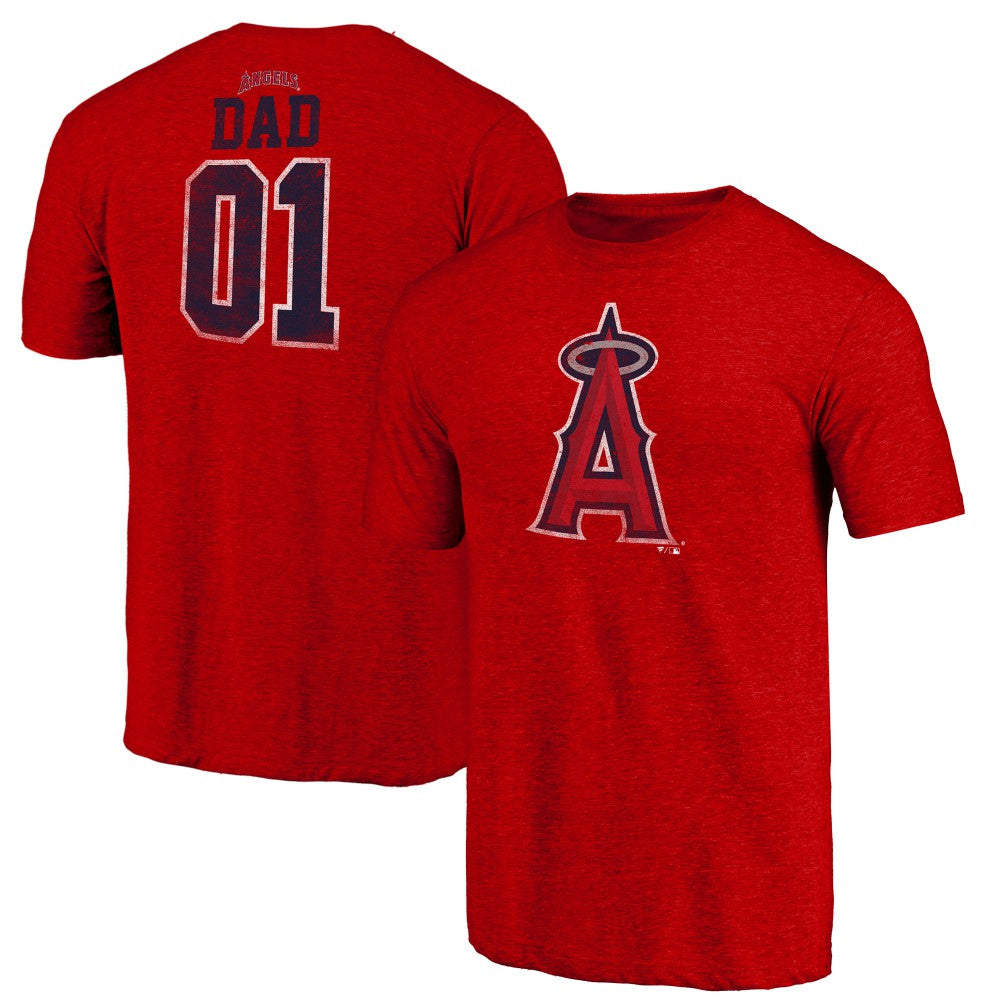Los Angeles Angels Father's Day Greatest Dad Tri-Blend T-Shirt - MLB T-shirts