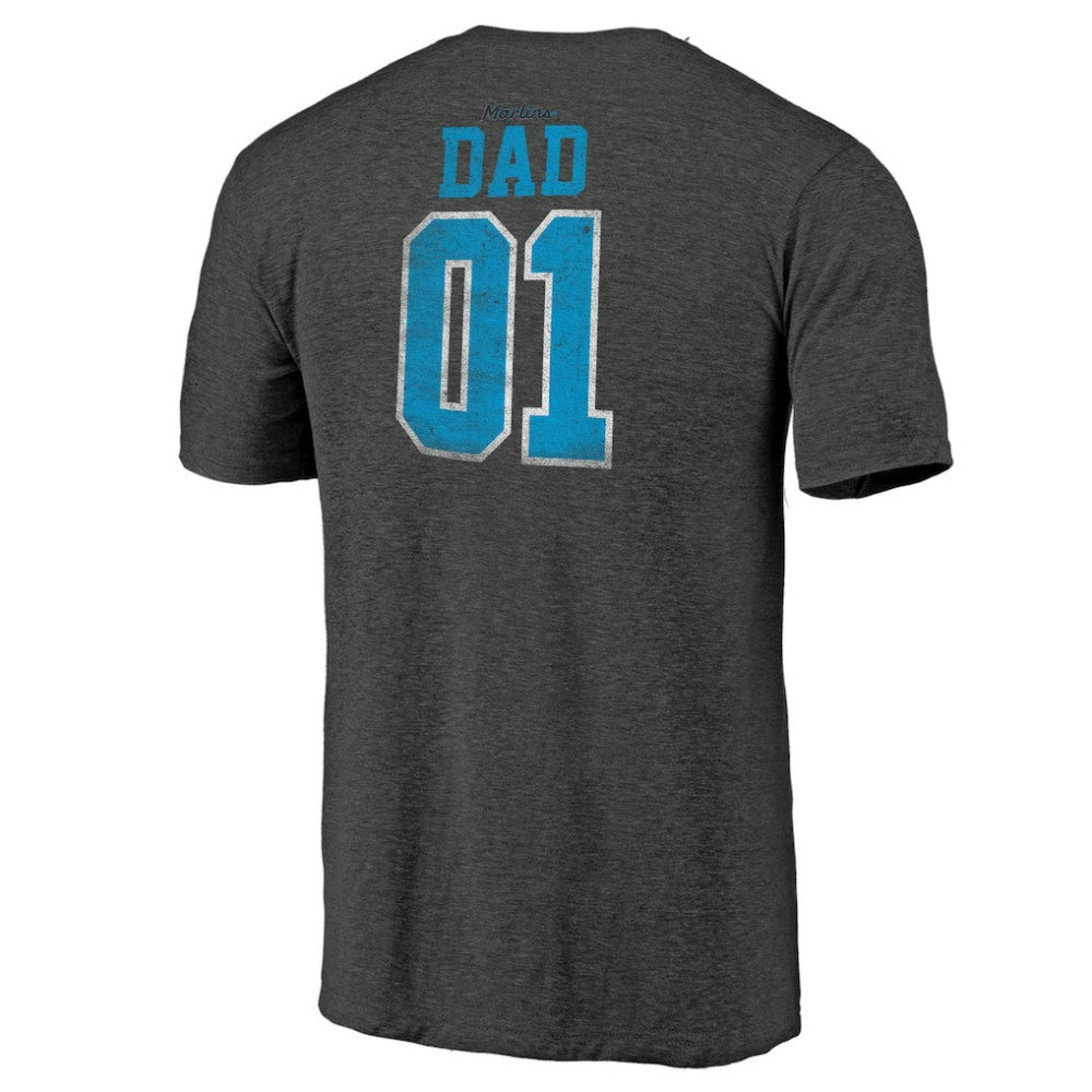 Miami Marlins Father's Day Greatest Dad Tri-Blend T-Shirt - MLB T-shirts