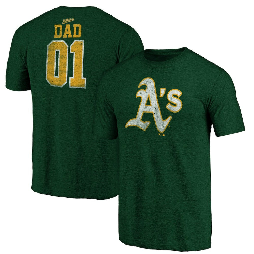 Athletics Father's Day Greatest Dad Tri-Blend T-Shirt - MLB T-shirts
