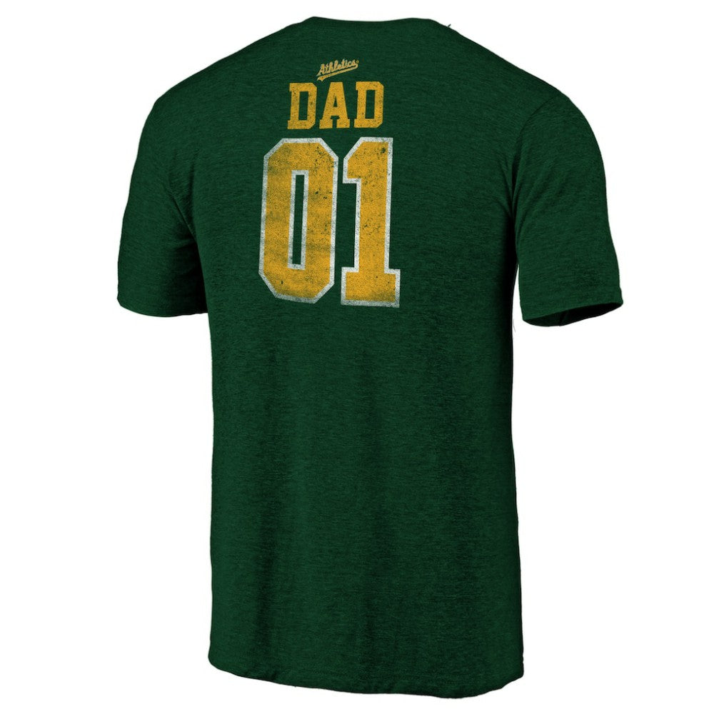 Athletics Father's Day Greatest Dad Tri-Blend T-Shirt - MLB T-shirts