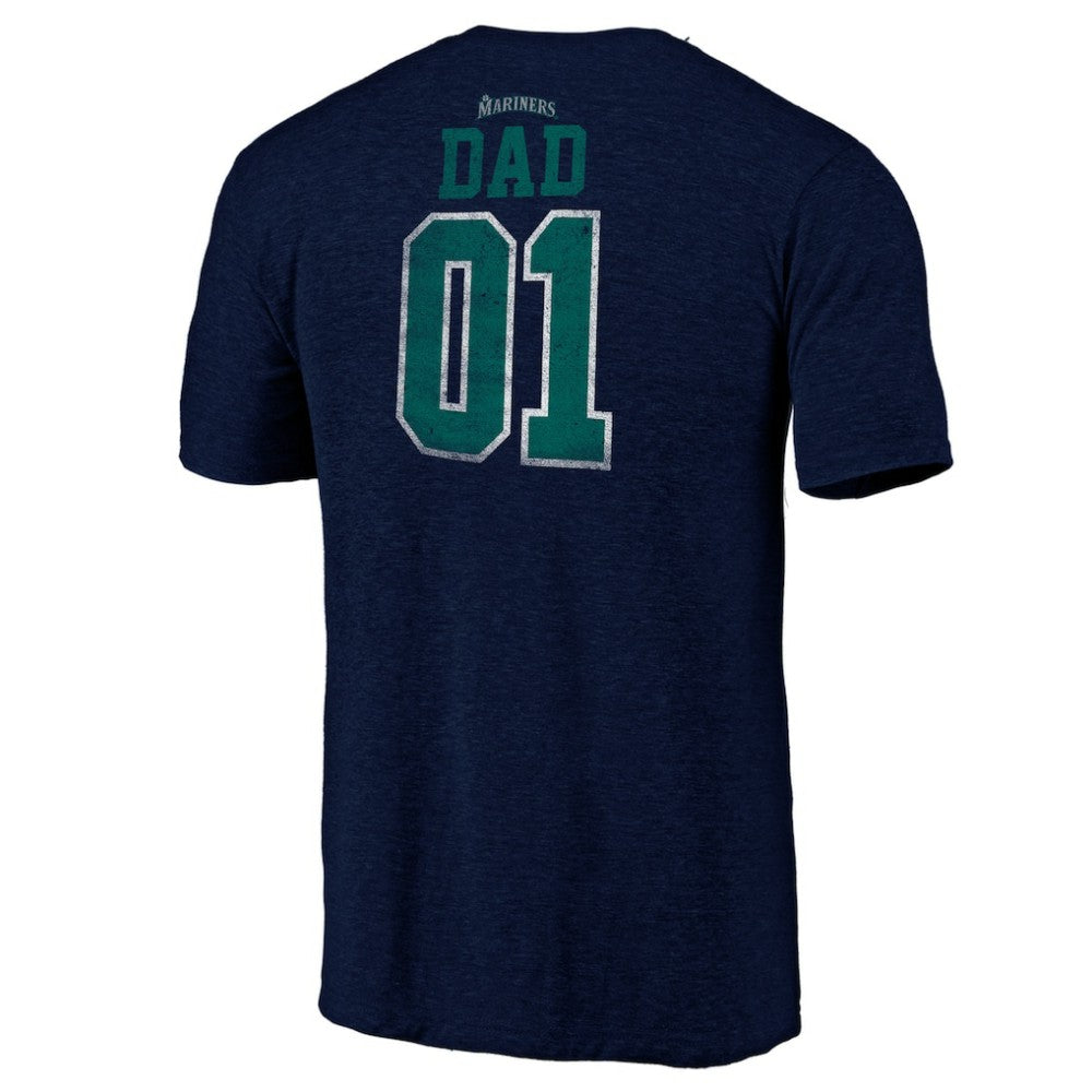Seattle Mariners Father's Day Greatest Dad Tri-Blend T-Shirt - MLB T-shirts