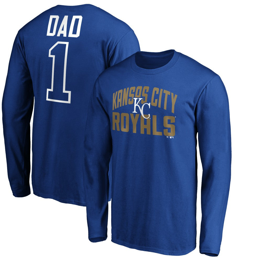 Kansas City Royals Father's Day #1 Dad Long Sleeve T-Shirt - MLB T-shirts