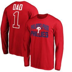 Philadelphia Phillies Father's Day #1 Dad Long Sleeve T-Shirt - MLB T-shirts