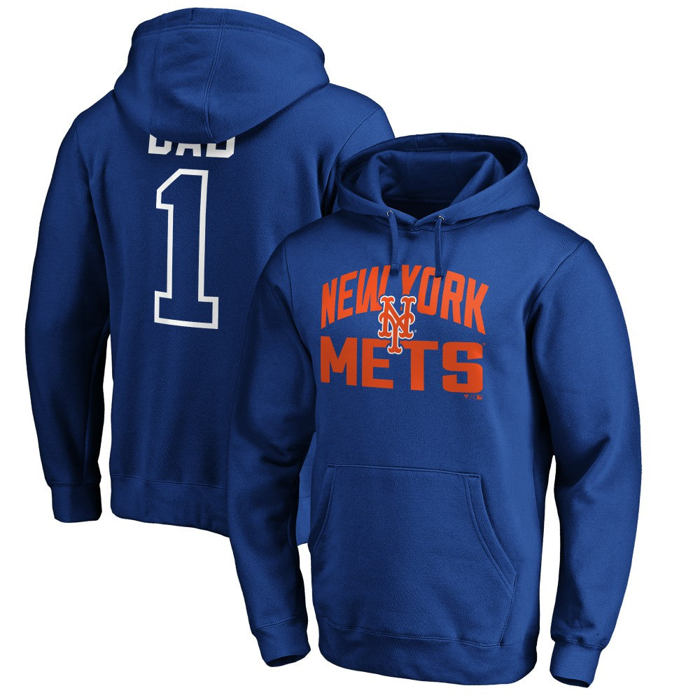 New York Mets Father's Day #1 Dad Pullover Hoodie - MLB Hoodies