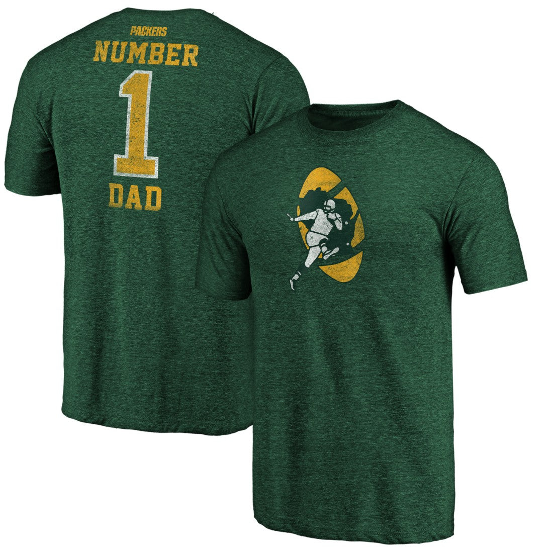 Green Bay Packers #1 Dad Team Logo T-Shirt | NFL Discount