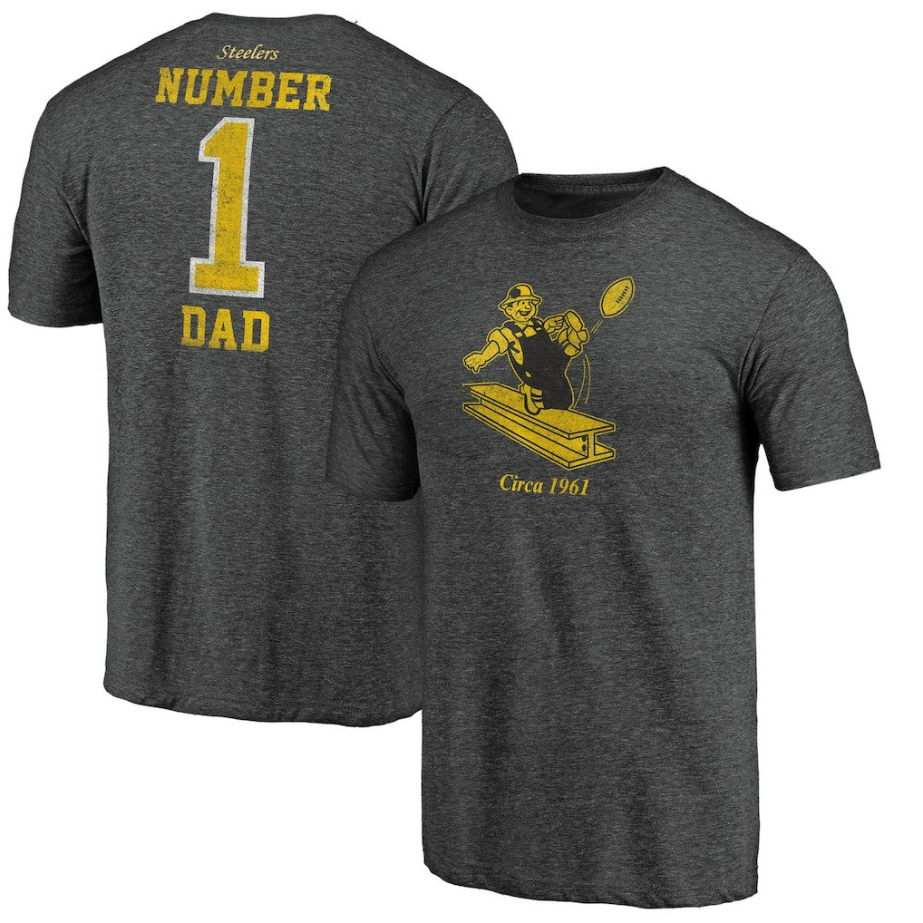 Pittsburgh Steelers #1 Dad Team Logo T-Shirt | NFL Discount