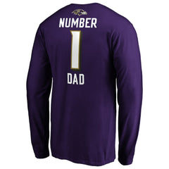 Baltimore Ravens #1 Dad Long Sleeve Team Logo T-Shirt | NFL New
