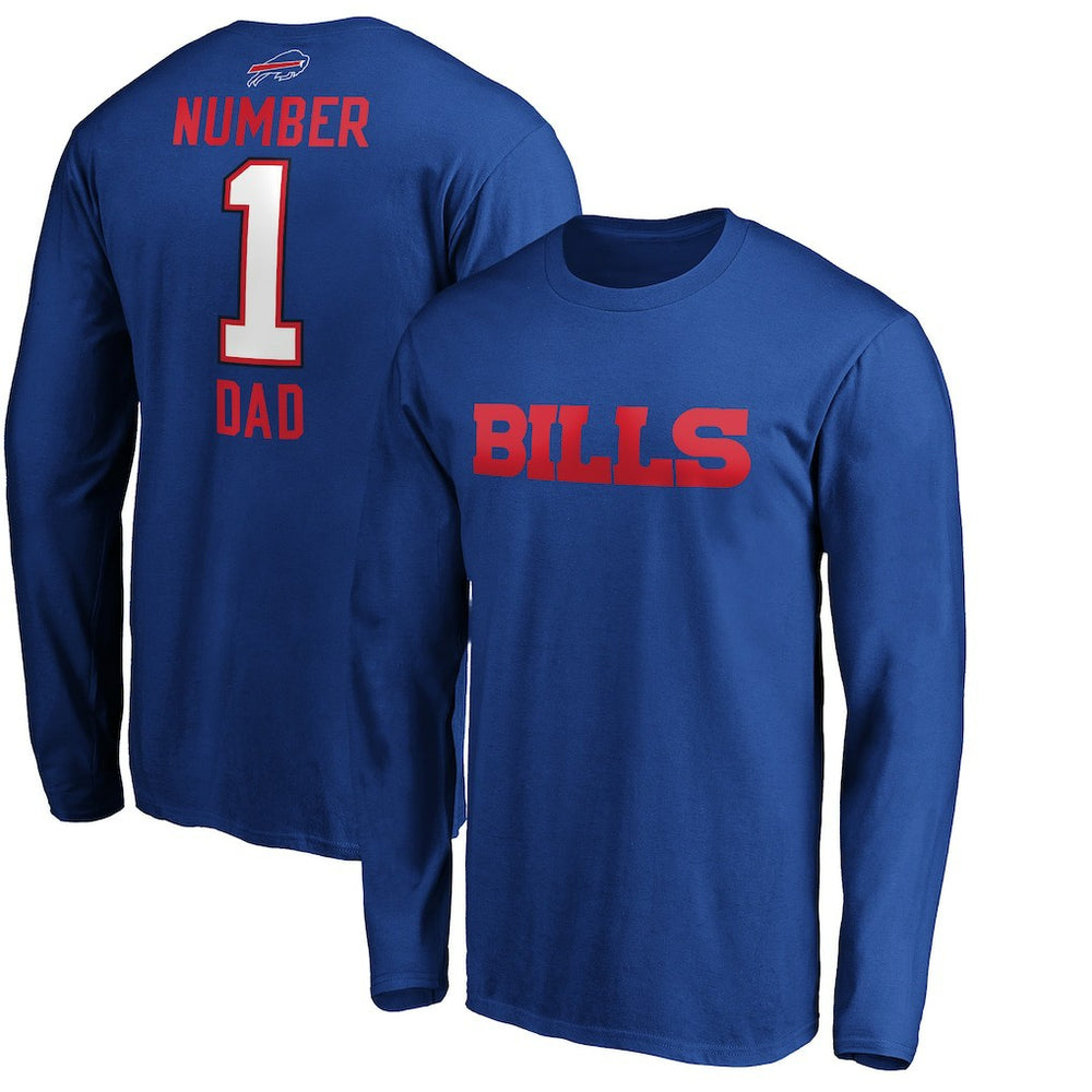 Buffalo Bills #1 Dad Long Sleeve Team Logo T-Shirt | NFL Outlet