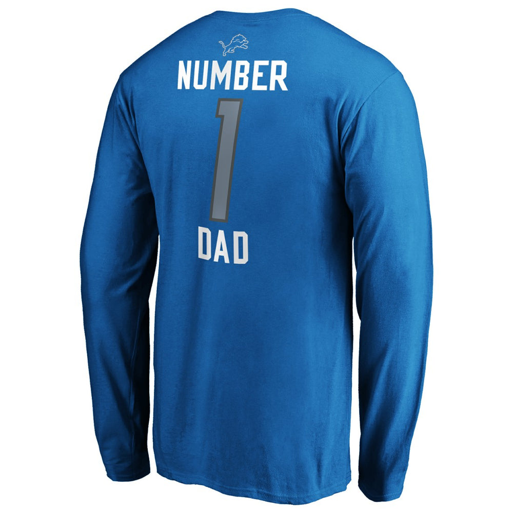 Detroit Lions #1 Dad Long Sleeve Team Logo T-Shirt | NFL Online