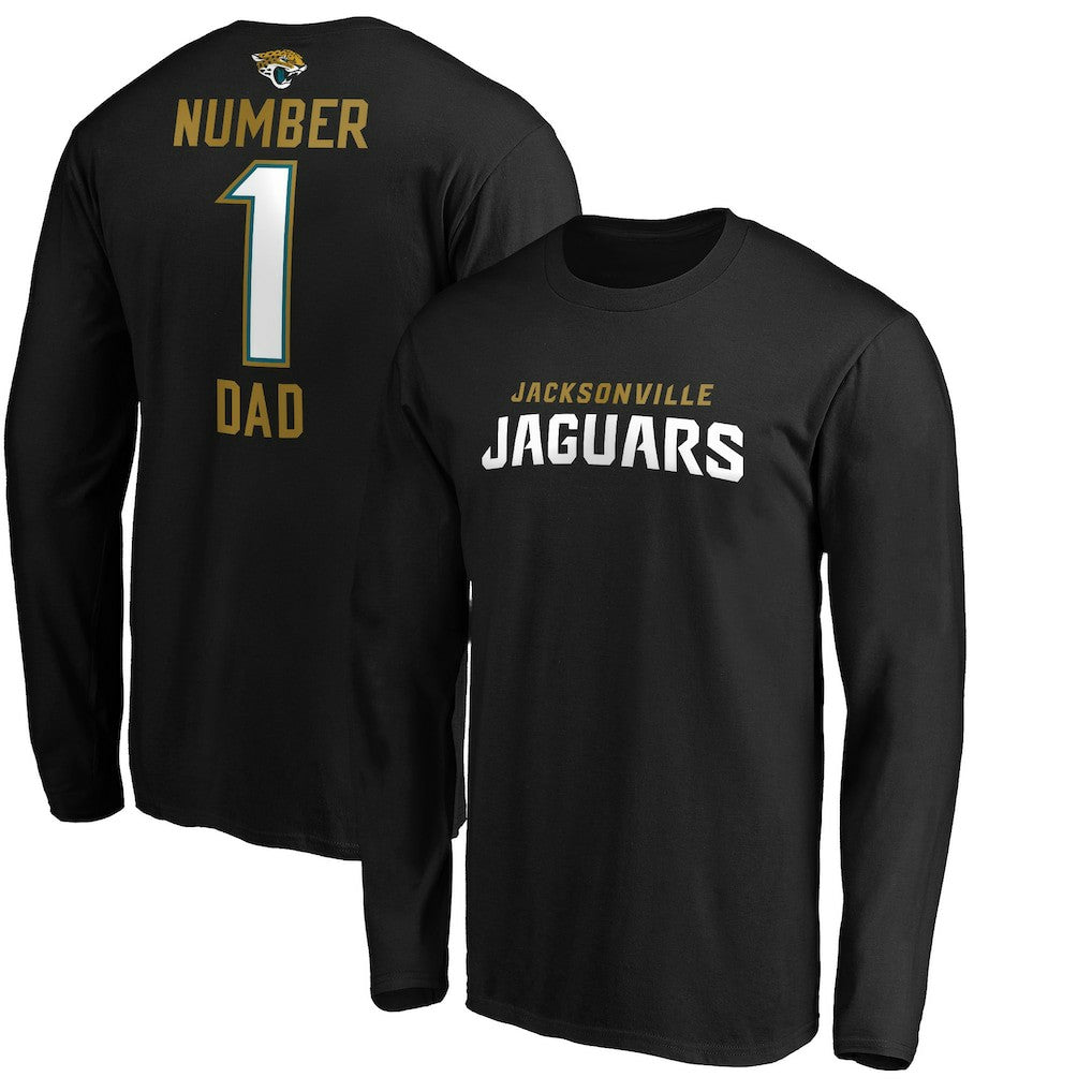 Jacksonville Jaguars #1 Dad Long Sleeve Team Logo T-Shirt | NFL Online