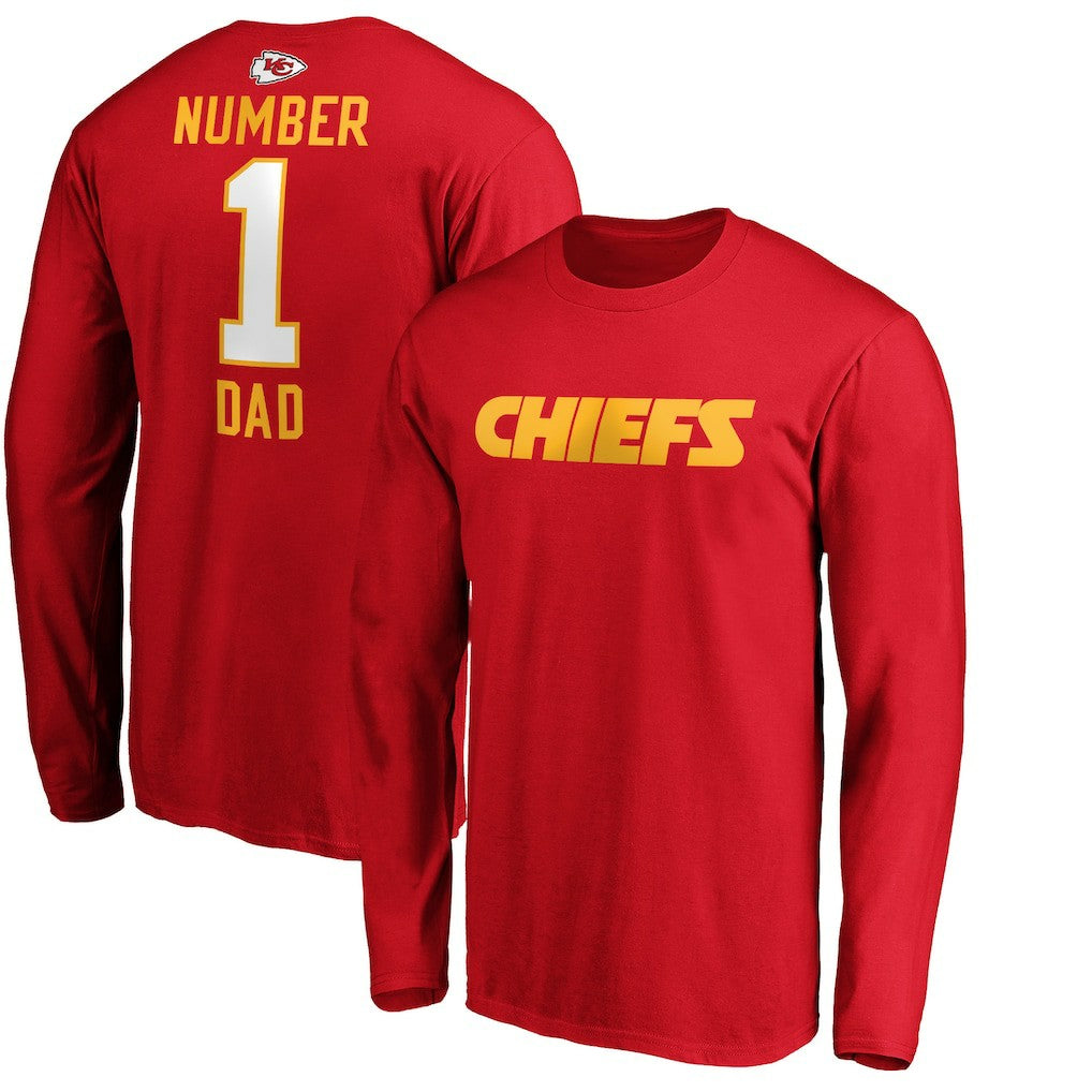 Kansas City Chiefs #1 Dad Long Sleeve Team Logo T-Shirt | NFL US