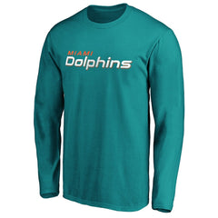 Miami Dolphins #1 Dad Long Sleeve Team Logo T-Shirt | NFL Outlet