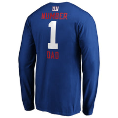 New York Giants #1 Dad Long Sleeve Team Logo T-Shirt | NFL Outlet