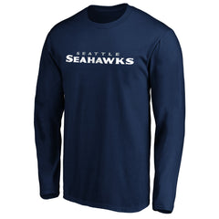Seattle Seahawks #1 Dad Long Sleeve Team Logo T-Shirt | NFL Discount