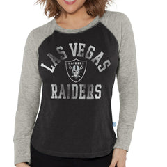 Las Vegas Raiders Touch Women's Waffle Raglan Lightweight Long Sleeve T-Shirt | NFL Hot