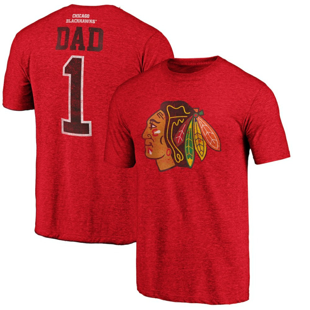 Chicago Blackhawks Greatest Dad Tri-Blend T-Shirt -  NHL T-shirts
