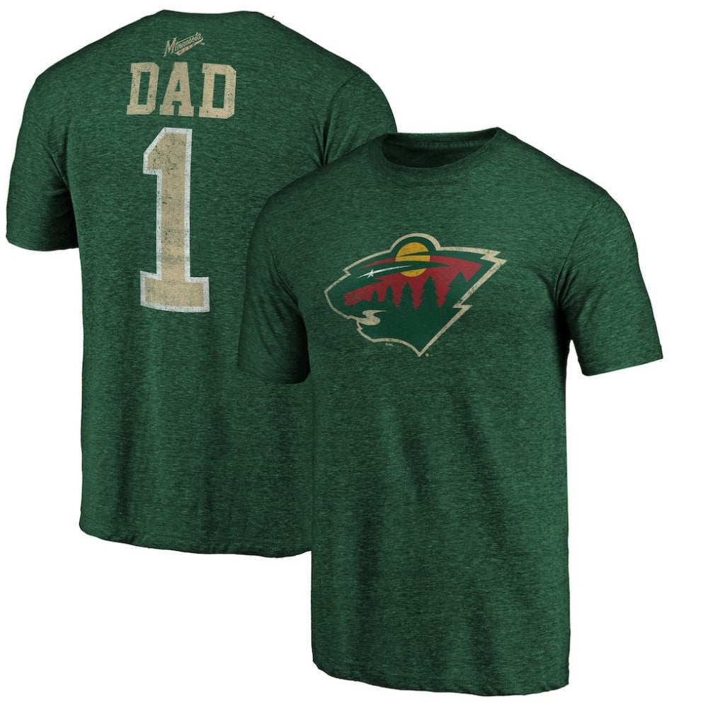 Minnesota Wild Greatest Dad Tri-Blend T-Shirt -  NHL T-shirts