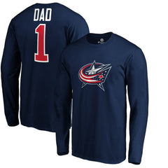 Columbus Blue Jackets #1 Dad Long Sleeve T-Shirt -  NHL T-shirts