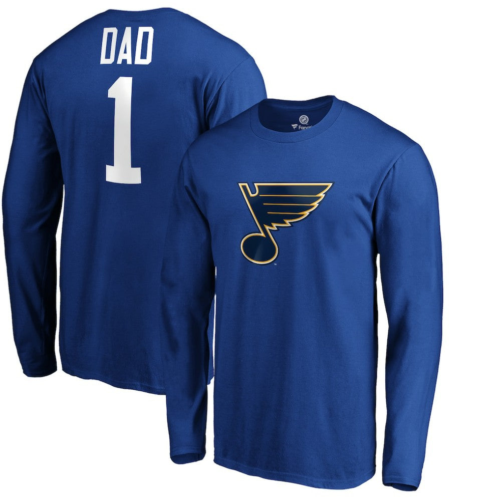 St. Louis Blues #1 Dad Long Sleeve T-Shirt -  NHL T-shirts