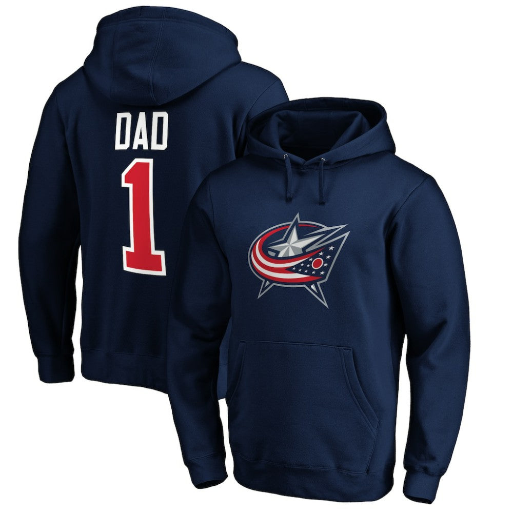 Columbus Blue Jackets #1 Dad Pullover Hoodie -  NHL Hoodies