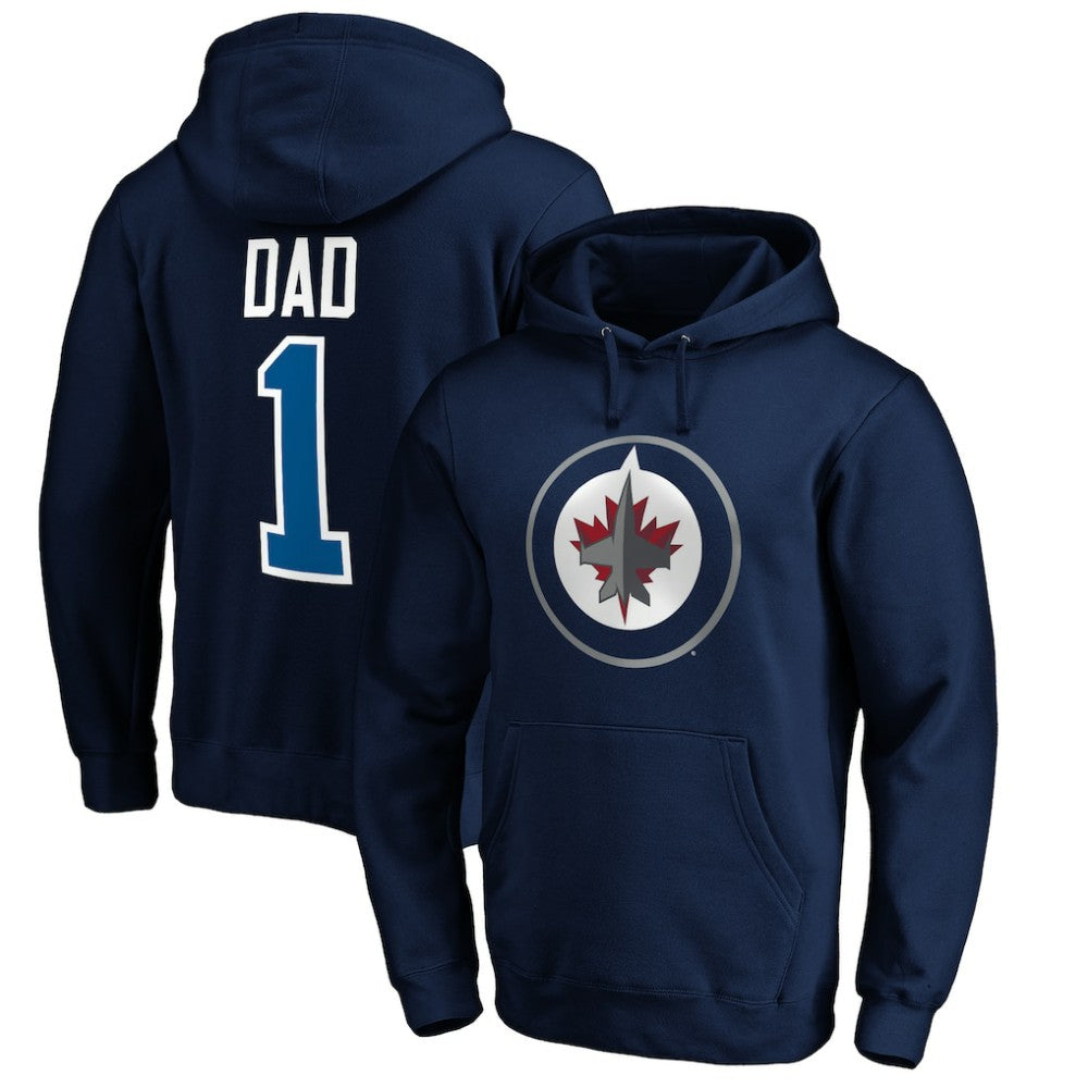 Winnipeg Jets #1 Dad Pullover Hoodie -  NHL Hoodies