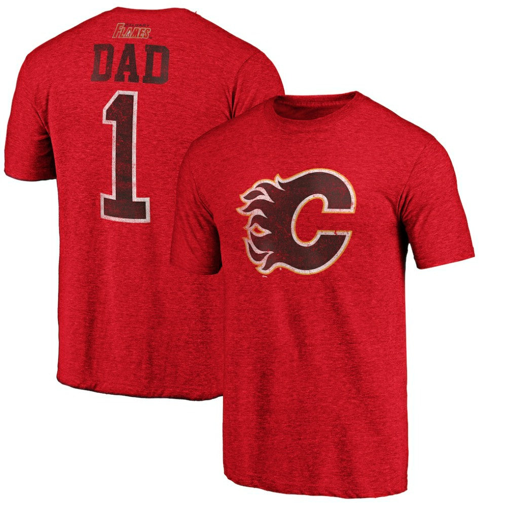 Calgary Flames Greatest Dad Tri-Blend T-Shirt -  NHL T-shirts