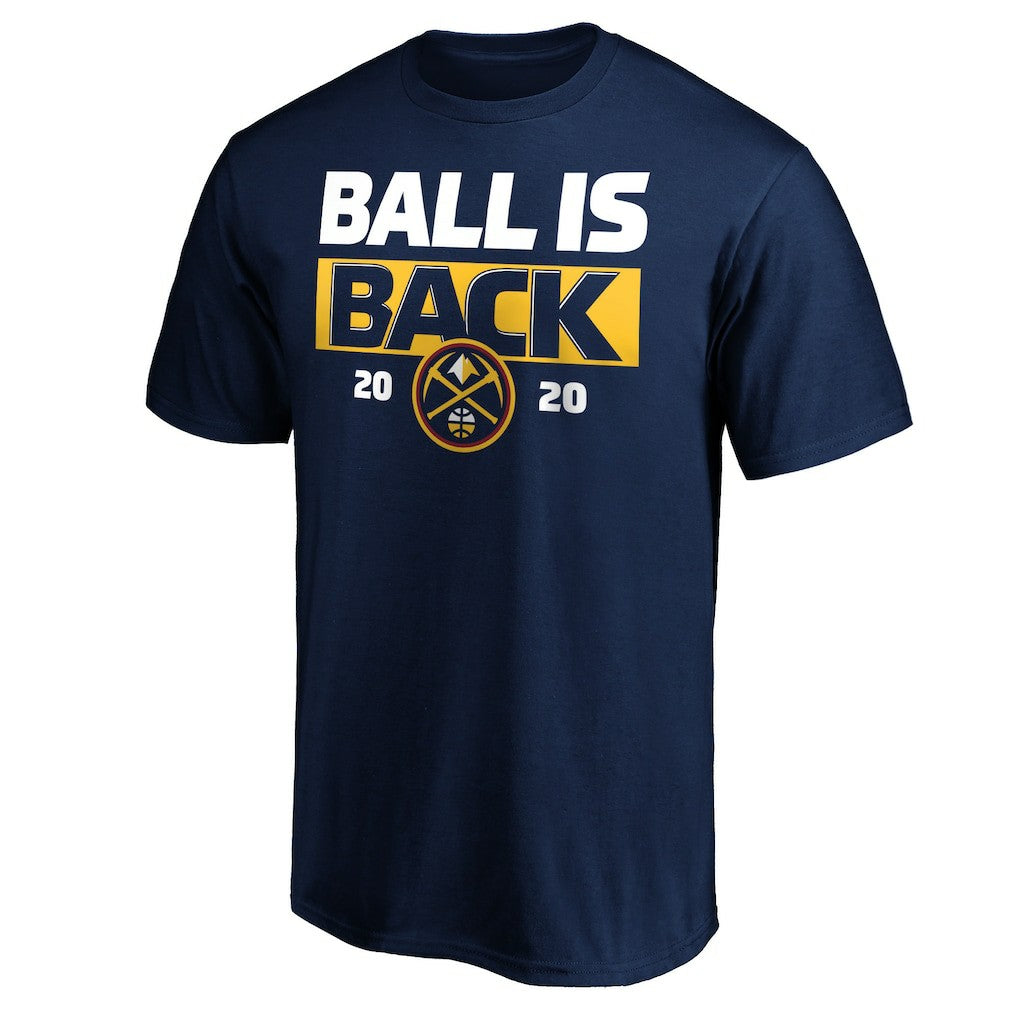 Navy Denver Nuggets Ball Is Back T-Shirt sale | NBA