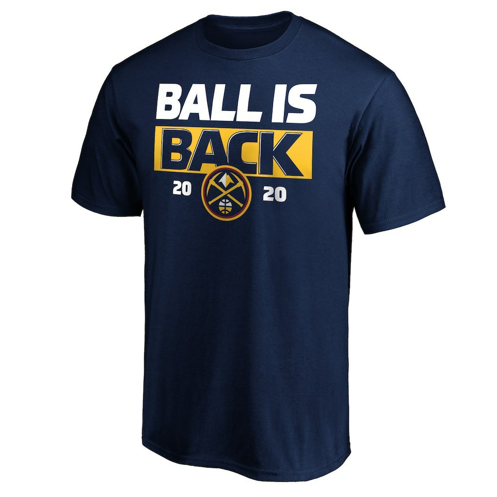 Navy Denver Nuggets Ball Is Back T-Shirt sale | NBA