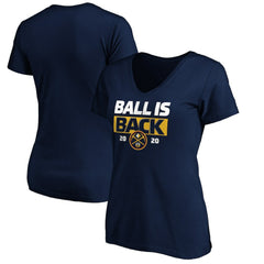 Navy Denver Nuggets Women's Ball Is Back V-Neck T-Shirt sale | NBA