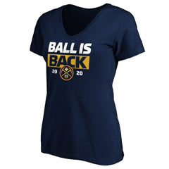 Navy Denver Nuggets Women's Ball Is Back V-Neck T-Shirt sale | NBA