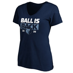 Navy Memphis Grizzlies Women's Ball Is Back V-Neck T-Shirt | NBA