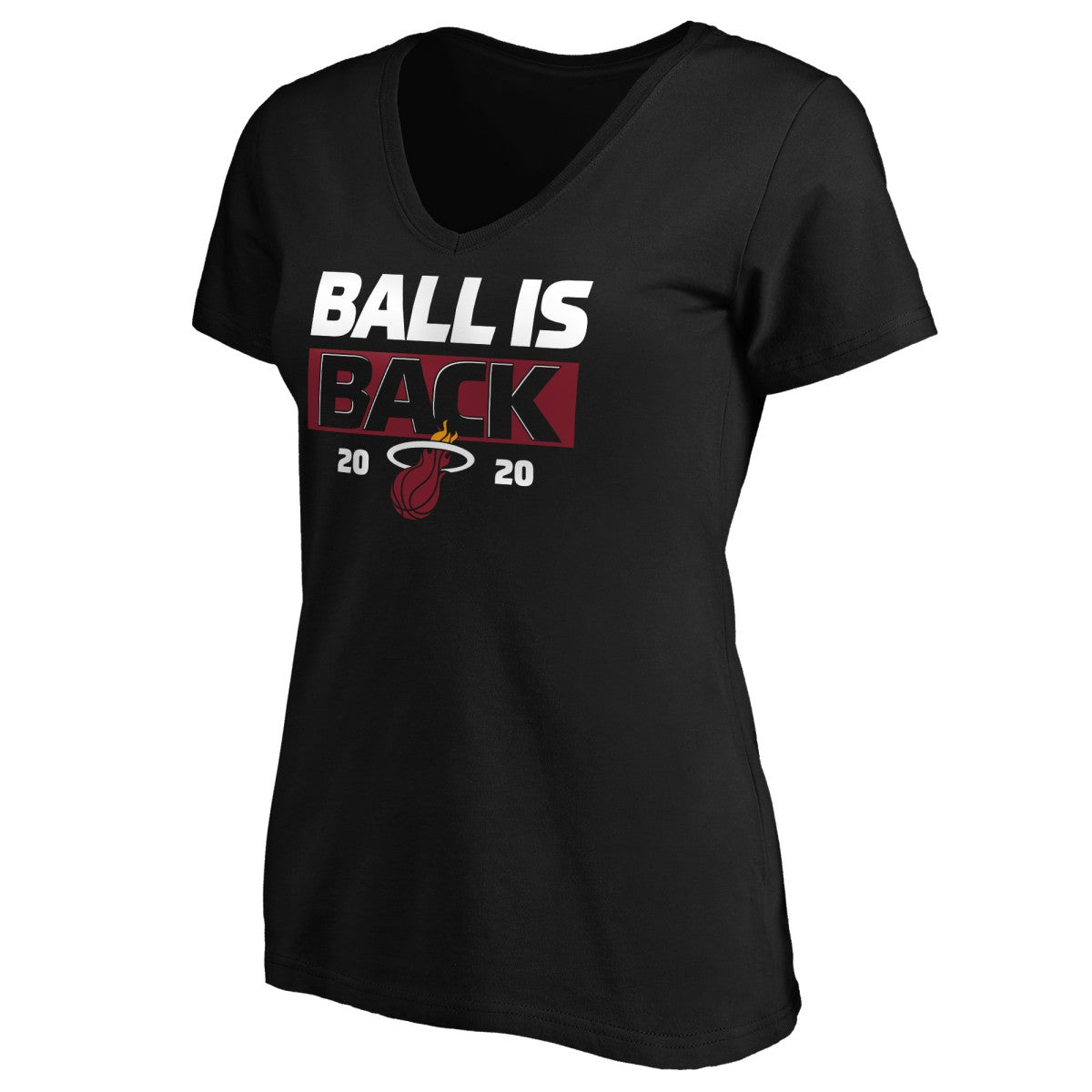 Black Miami Heat Women's Ball Is Back V-Neck T-Shirt | NBA