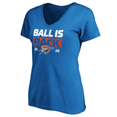 Blue Oklahoma City Thunder Women's Ball Is Back V-Neck T-Shirt | NBA