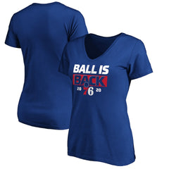 Royal Philadelphia 76ers Women's Ball Is Back V-Neck T-Shirt | NBA