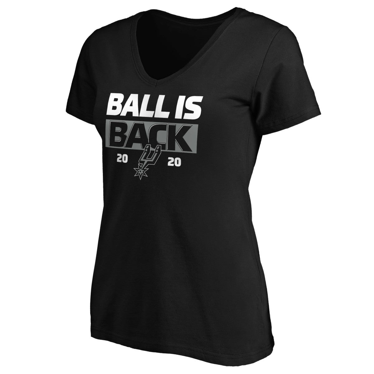Black San Antonio Spurs Women's Ball Is Back V-Neck T-Shirt | NBA