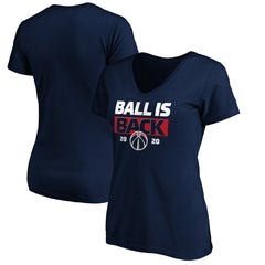 Navy Washington Wizards Women's Ball Is Back V-Neck T-Shirt | NBA