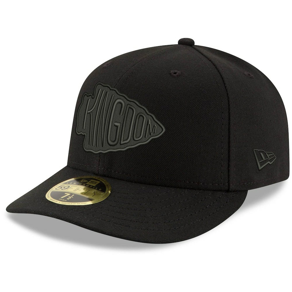 Kansas City Chiefs Alternate Logo Black on Black Low Profile 59FIFTY II Fitted Hat | NFL Sale