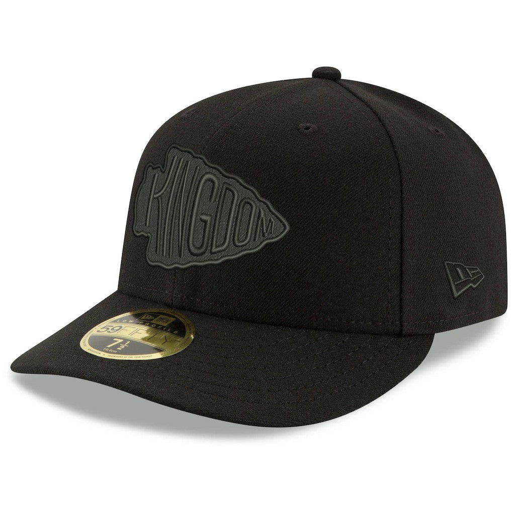 Kansas City Chiefs Alternate Logo Black on Black Low Profile 59FIFTY II Fitted Hat | NFL Sale