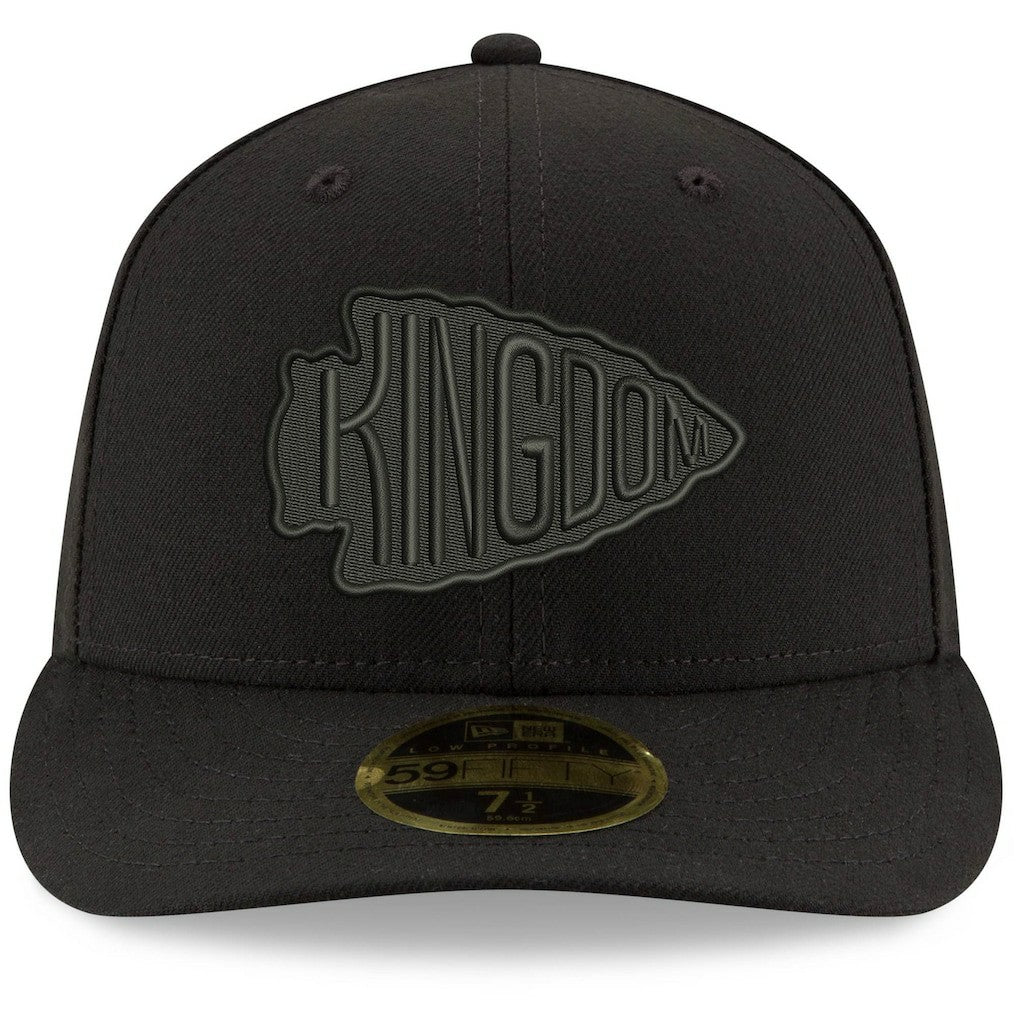 Kansas City Chiefs Alternate Logo Black on Black Low Profile 59FIFTY II Fitted Hat | NFL Sale