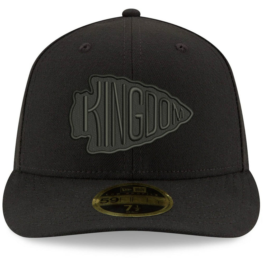 Kansas City Chiefs Alternate Logo Black on Black Low Profile 59FIFTY II Fitted Hat | NFL Sale