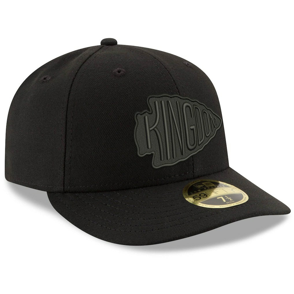 Kansas City Chiefs Alternate Logo Black on Black Low Profile 59FIFTY II Fitted Hat | NFL Sale