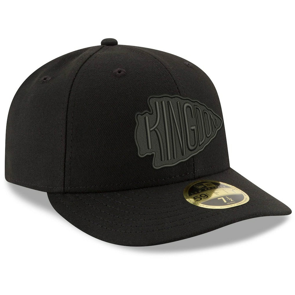 Kansas City Chiefs Alternate Logo Black on Black Low Profile 59FIFTY II Fitted Hat | NFL Sale
