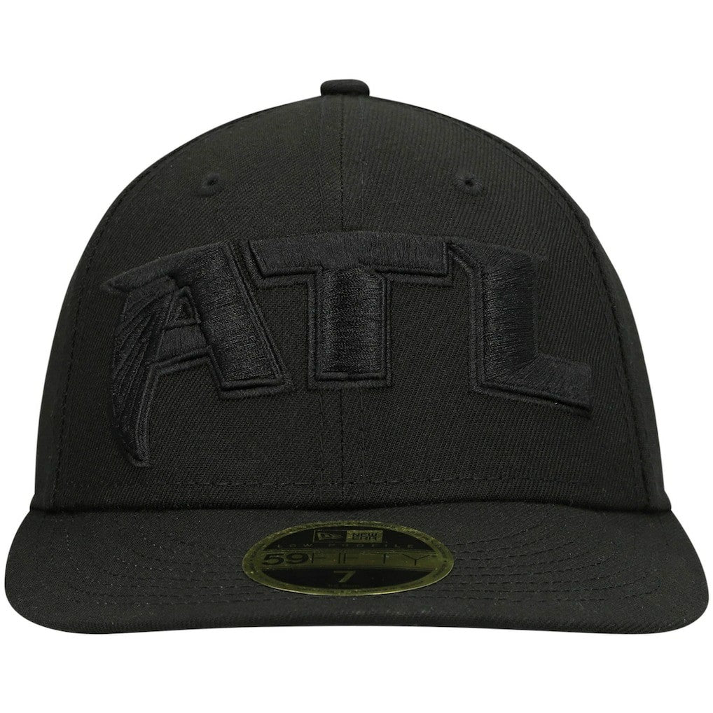 Atlanta Falcons Alternate Logo Black on Black Low Profile 59FIFTY II Fitted Hat | NFL Outlet