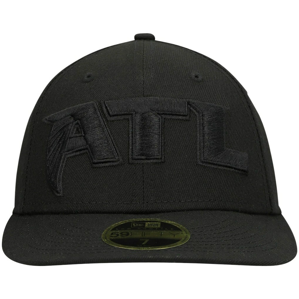 Atlanta Falcons Alternate Logo Black on Black Low Profile 59FIFTY II Fitted Hat | NFL Outlet