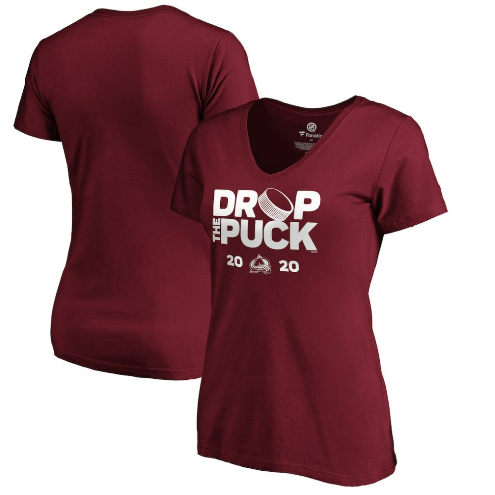 Colorado Avalanche Women's Drop the Puck V-Neck T-Shirt -  NHL T-shirts