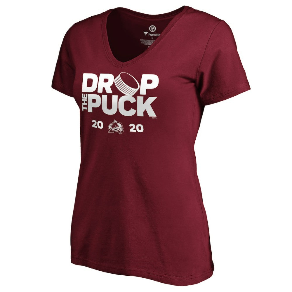 Colorado Avalanche Women's Drop the Puck V-Neck T-Shirt -  NHL T-shirts