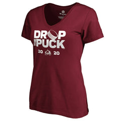 Colorado Avalanche Women's Drop the Puck V-Neck T-Shirt -  NHL T-shirts