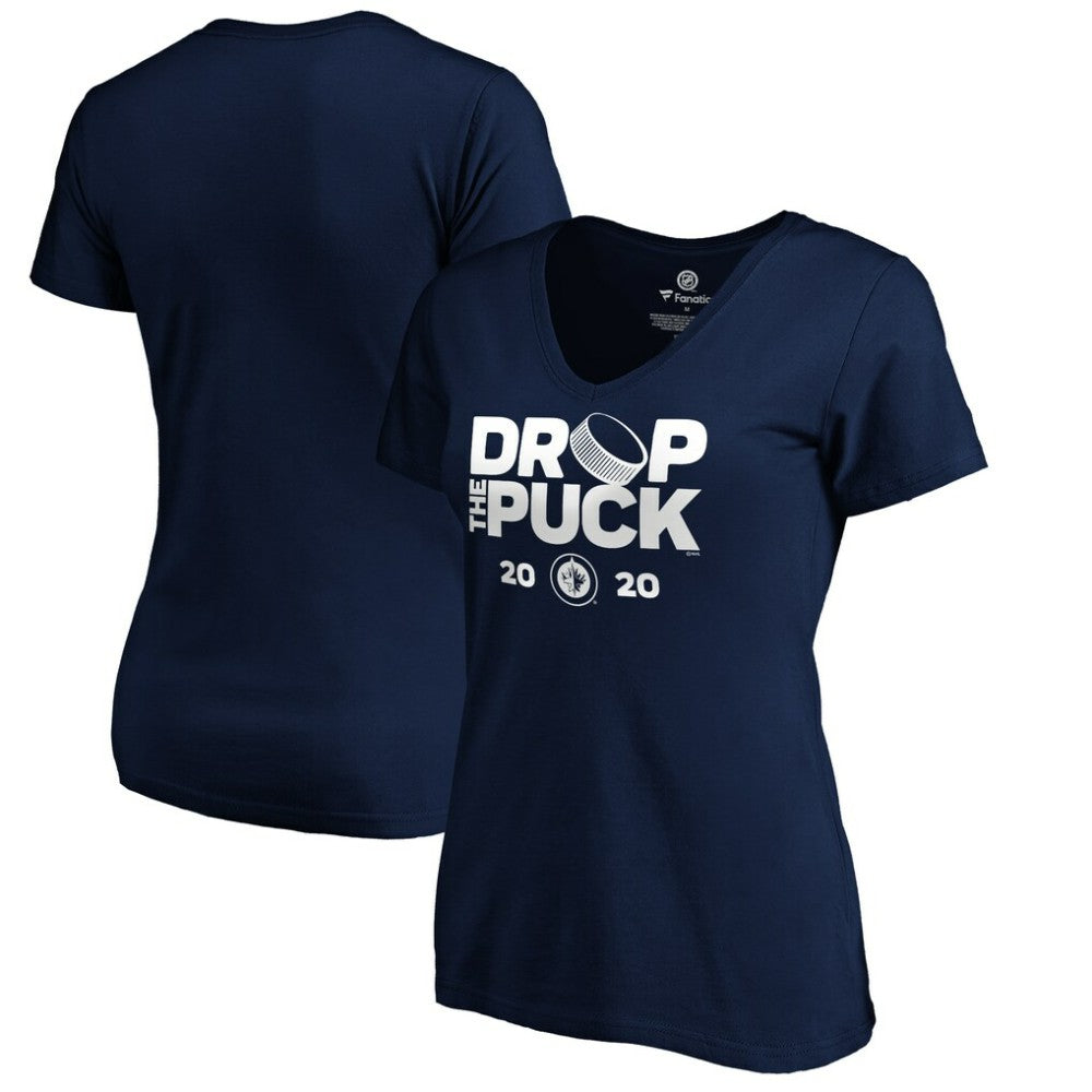 Winnipeg Jets Women's Drop the Puck V-Neck T-Shirt -  NHL T-shirts