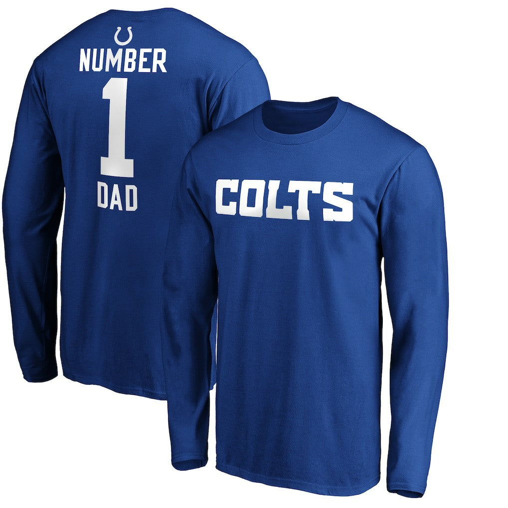 Indianapolis Colts #1 Dad Long Sleeve Team Logo T-Shirt | NFL Outlet