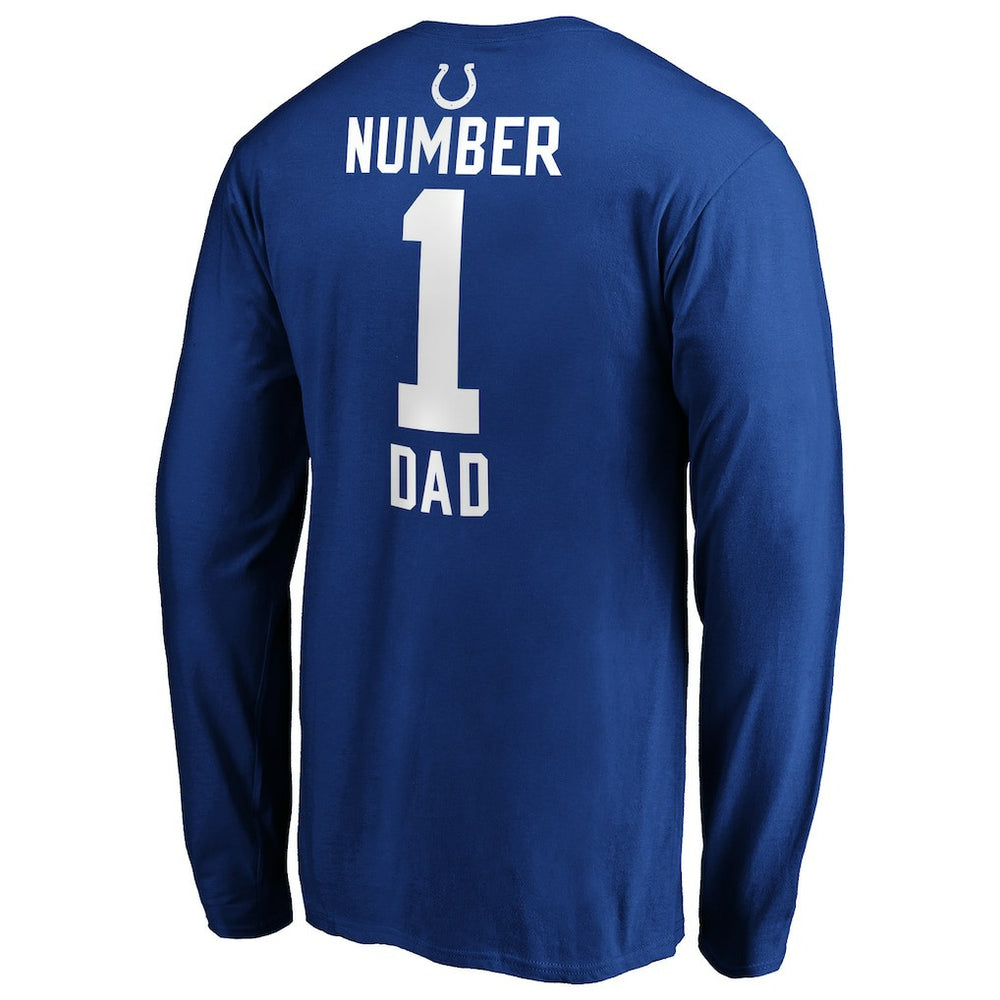 Indianapolis Colts #1 Dad Long Sleeve Team Logo T-Shirt | NFL Outlet